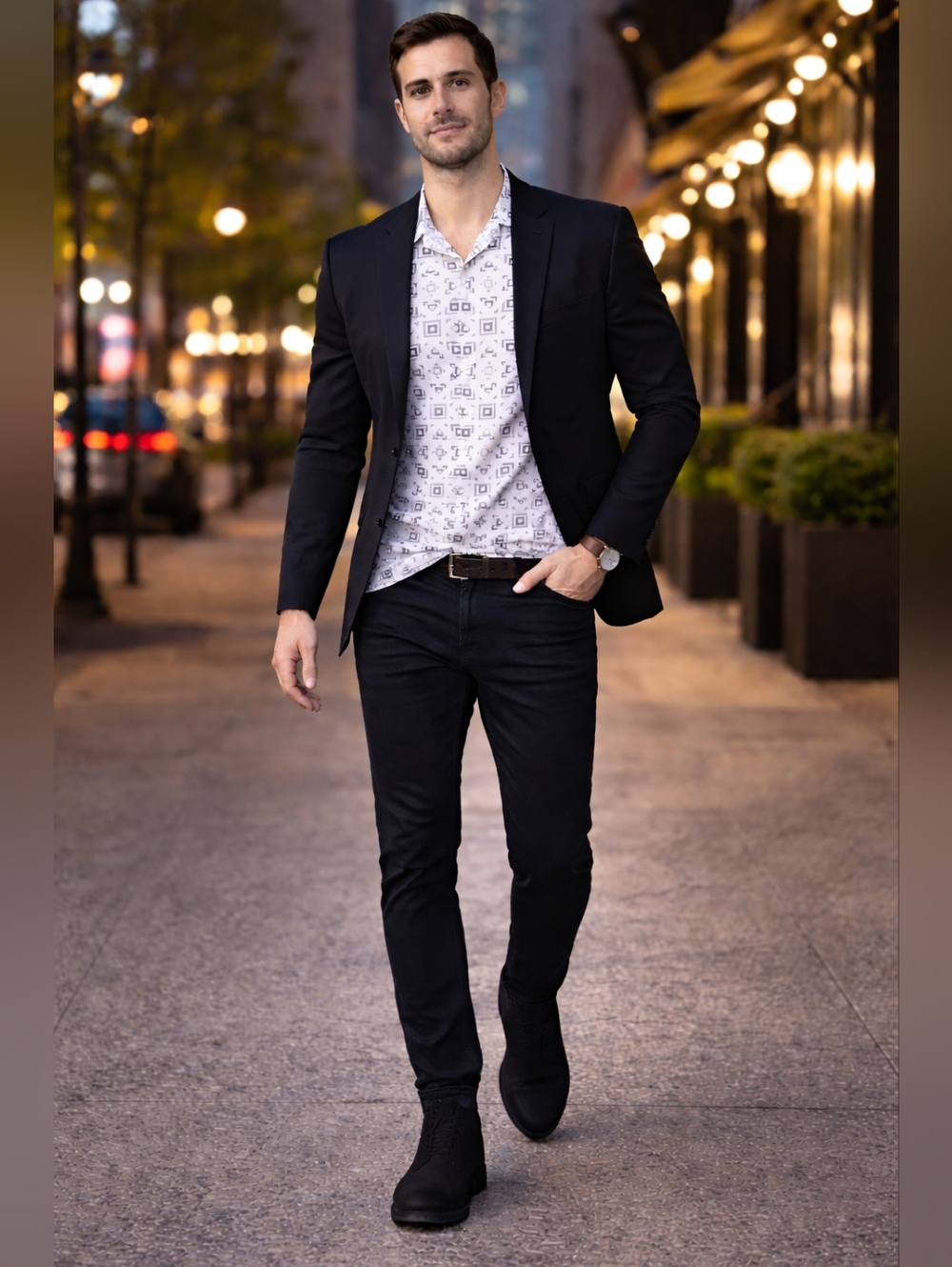 Original Use Geometric Button Up Shirt Medium Streetwear Minimal Modern - Picture 7 of 11